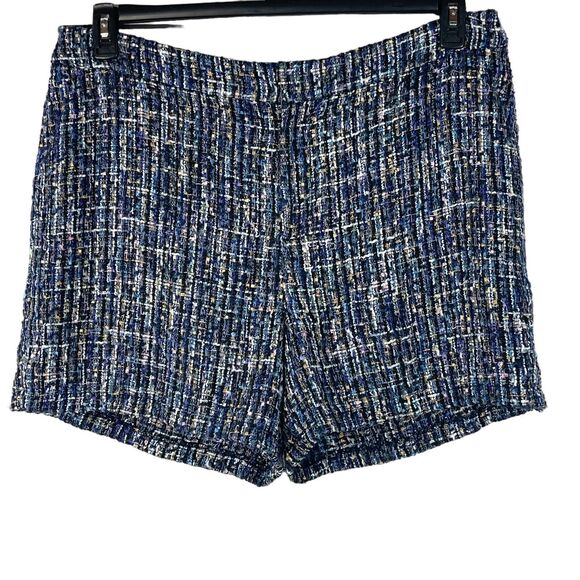 Charter Club SZ 18 Tweed Shorts High-Rise Lined Color Therapy Navy Blue Pockets - Picture 1 of 10
